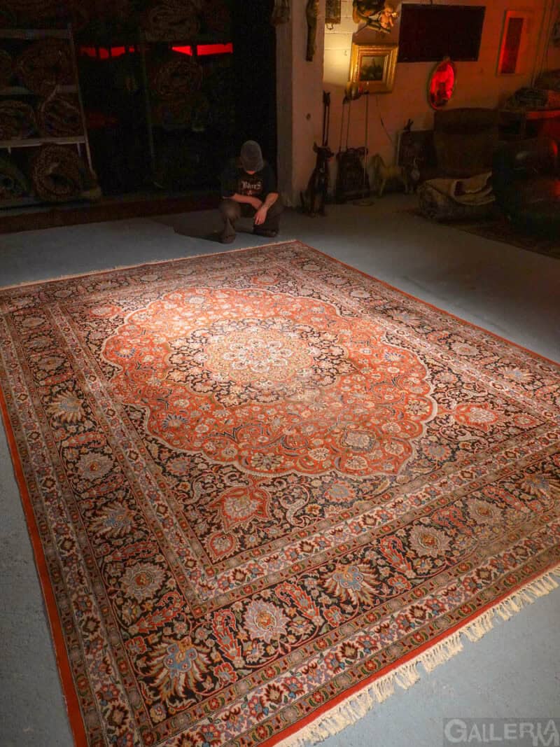 silkkimatto palatsikokoinen koristeellinen ghom 380 x 271 cm