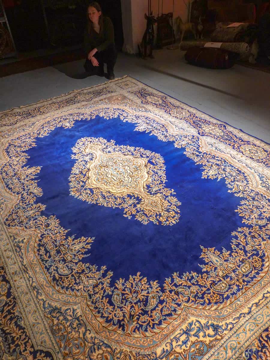 suuri säkenöivän sininen kirman 355 x 255 cm (kopio)