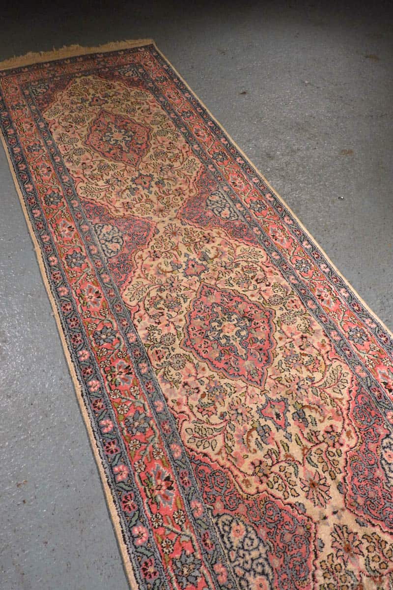 silkkimatto elegantti pastellinen kasmir käytävämatto 300 x 76 cm