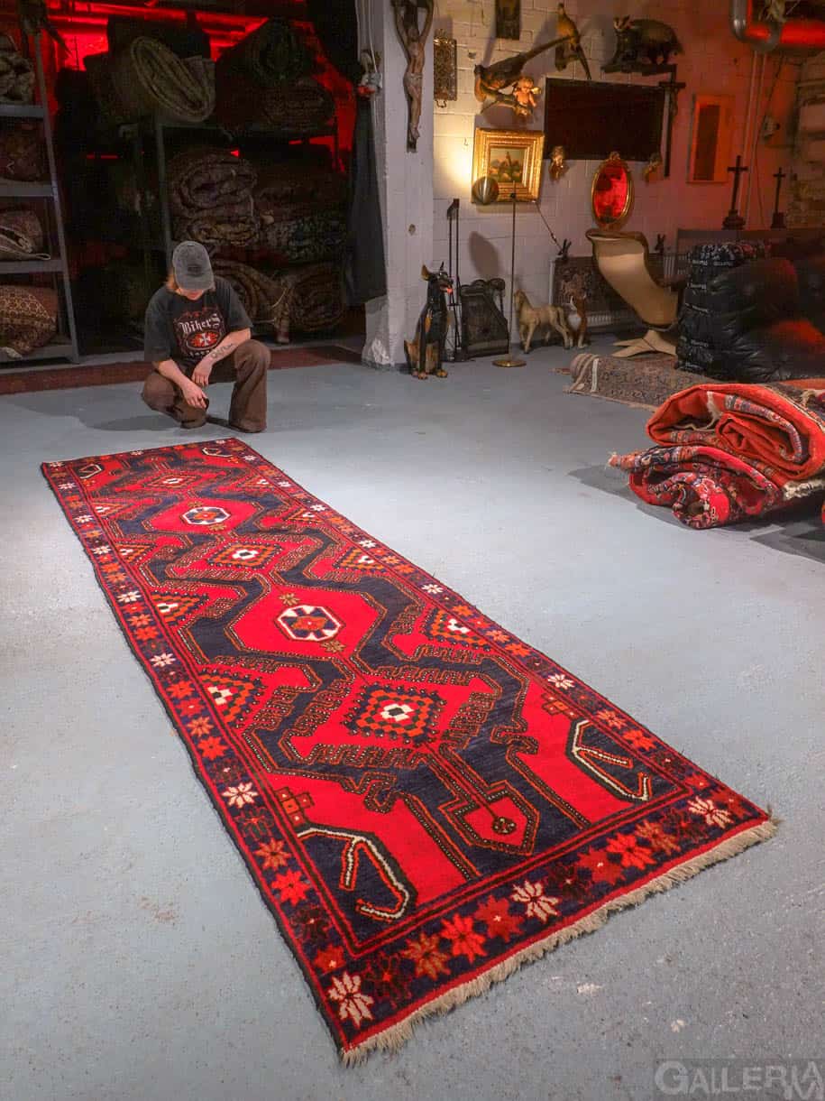 särmikäs vintage malayer käytävämatto 310 x 68 cm