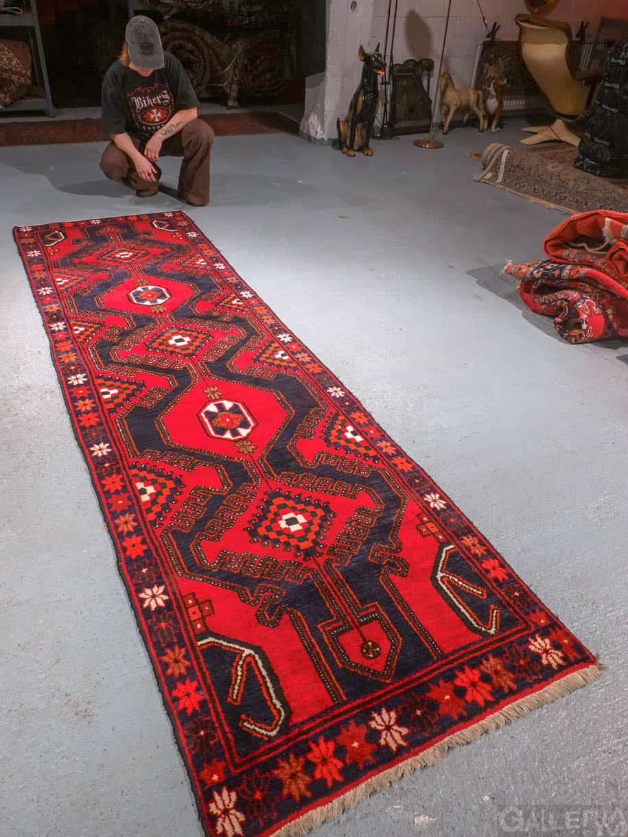 särmikäs vintage malayer käytävämatto 310 x 68 cm