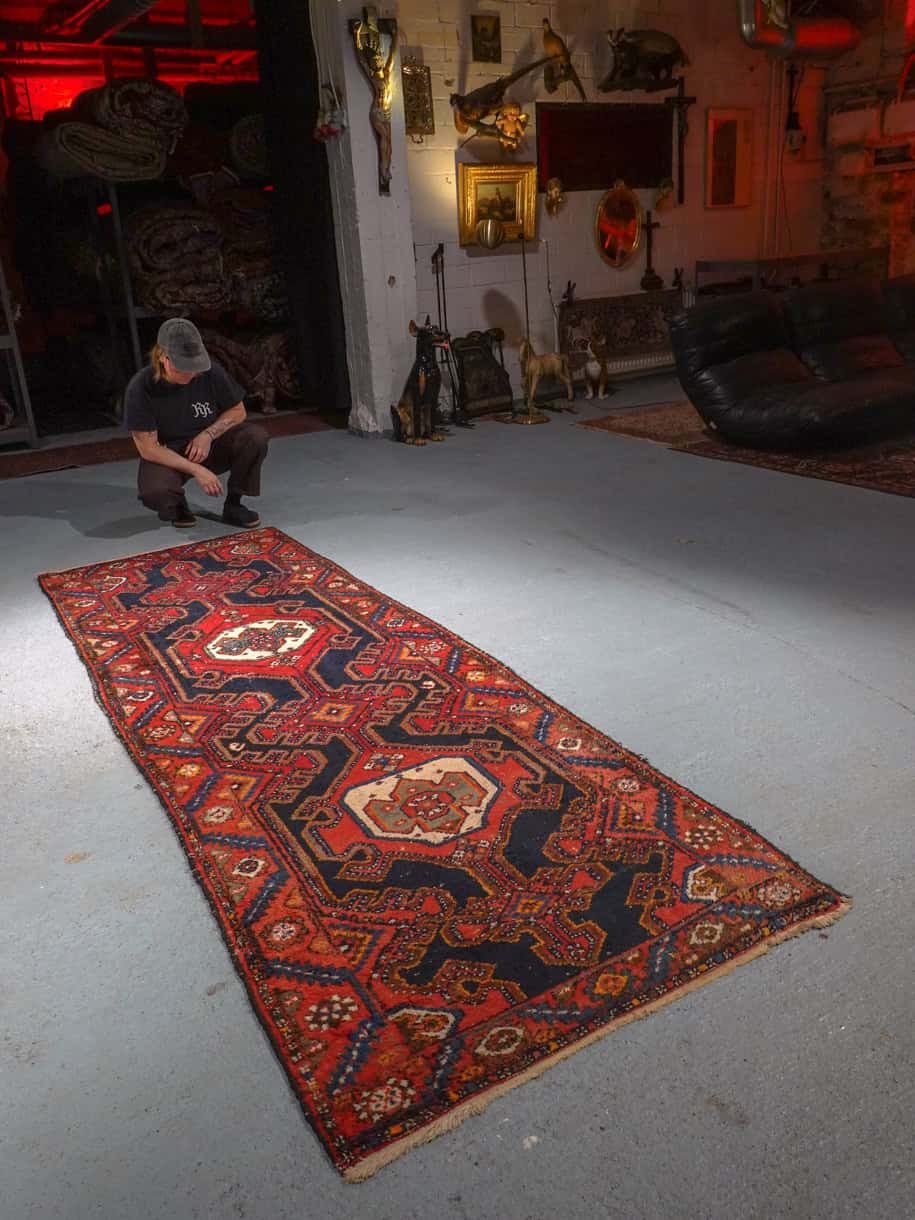 särmikäs vintage malayer käytävämatto 285 x 102 cm