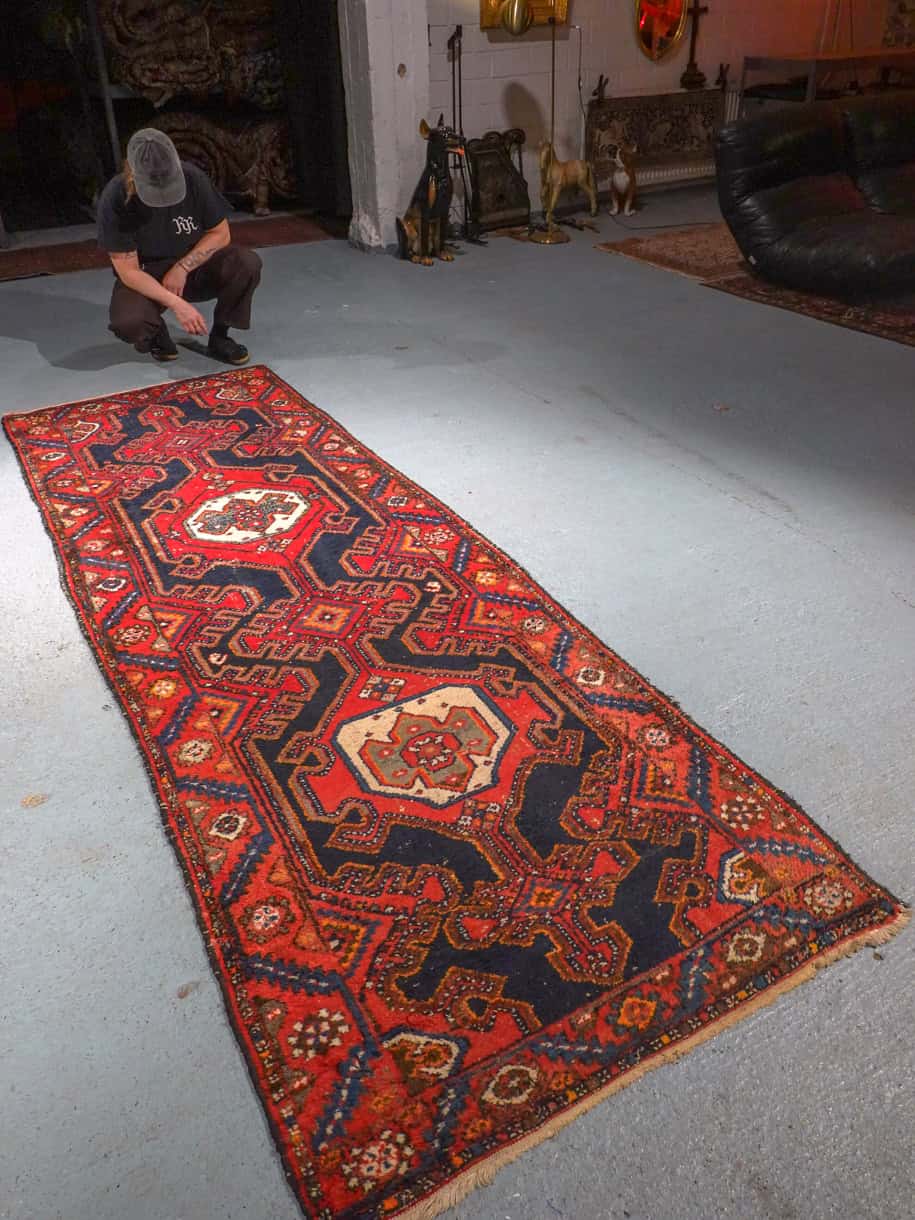 särmikäs vintage malayer käytävämatto 285 x 102 cm