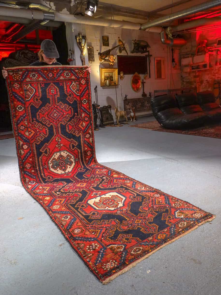 särmikäs vintage malayer käytävämatto 285 x 102 cm