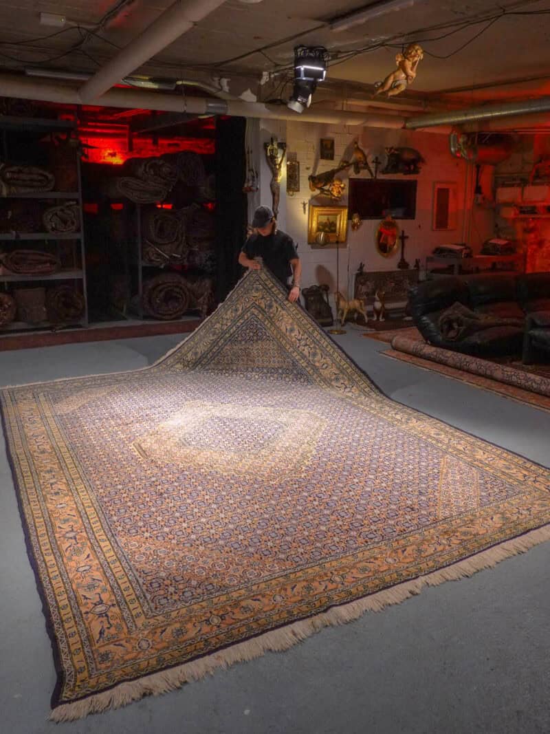 häikäisevä yönsininen palatsikokoinen tabriz – 370 x 275 cm (kopio)
