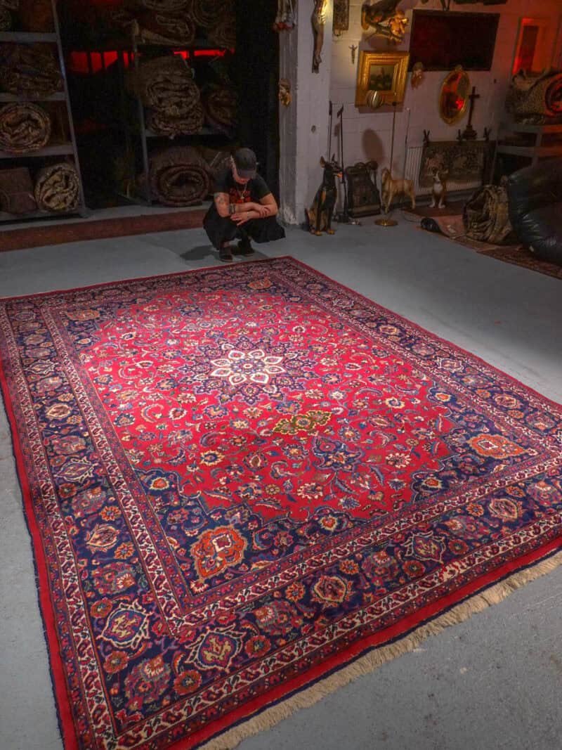 viininpunainen meshed 1960 luvulta – 350 x 246 cm