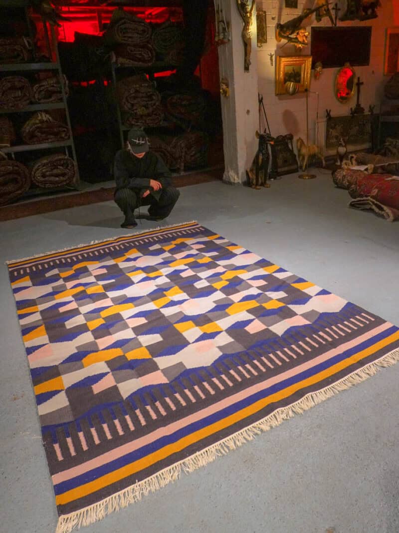 geometrisen kaunis kelim 152 x 77 cm (kopio)