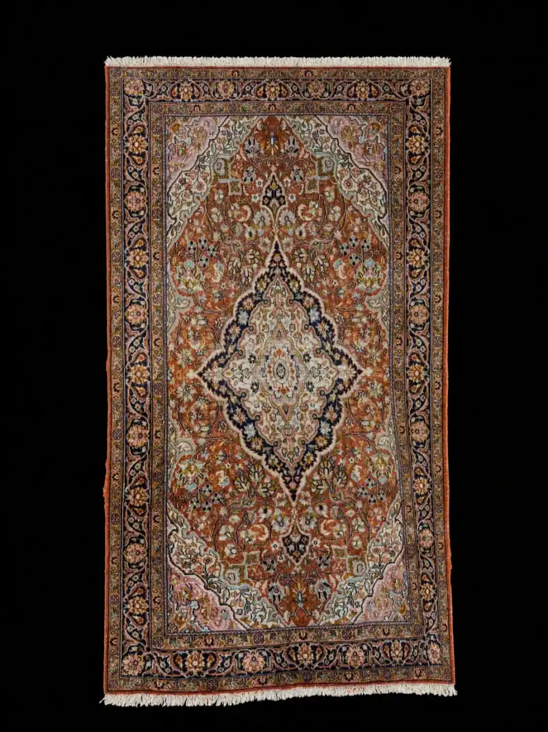 Silkkimatto - Koristeellisen juhlallinen Kashmir - 153 x 91 cm, ylhäältä kuvattu