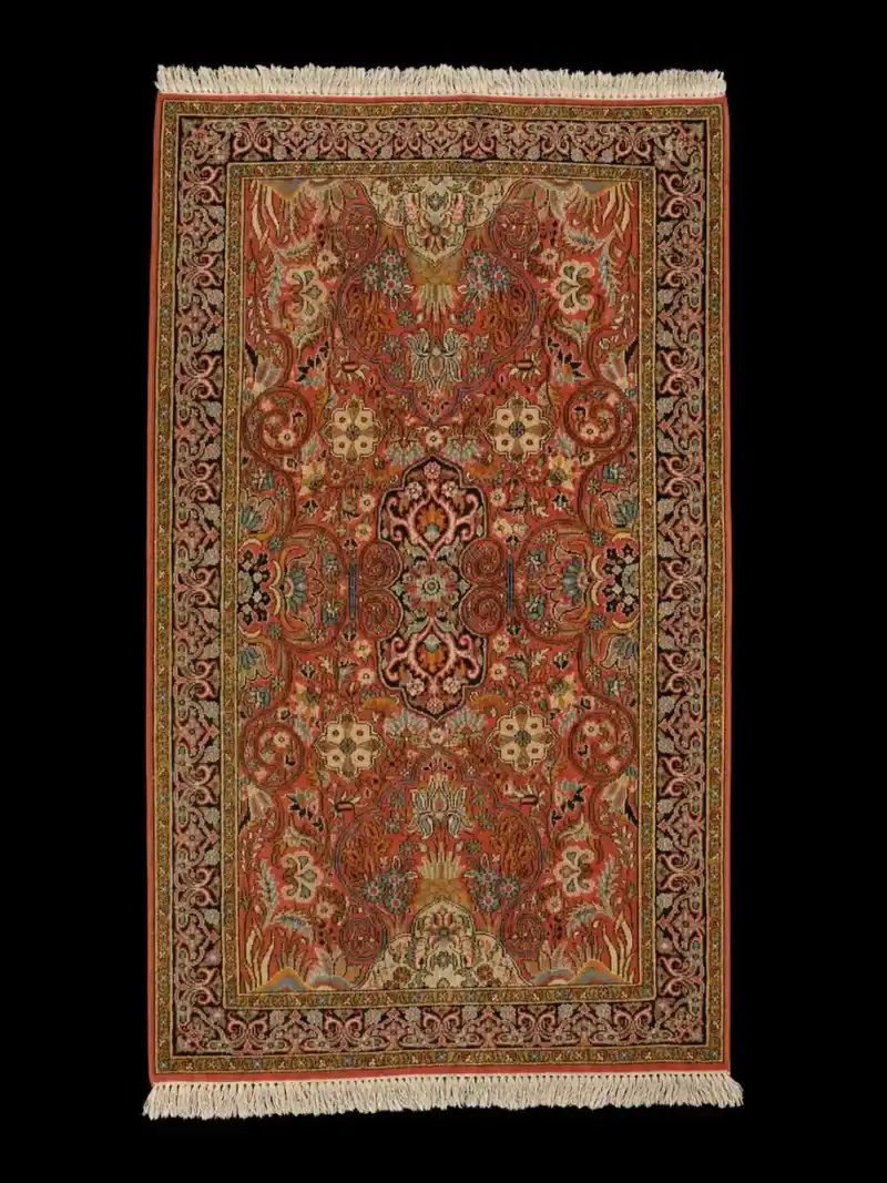 Silkkimatto – Hehkuva Kashmir – 155 x 91 cm, ylhäältä kuvattu