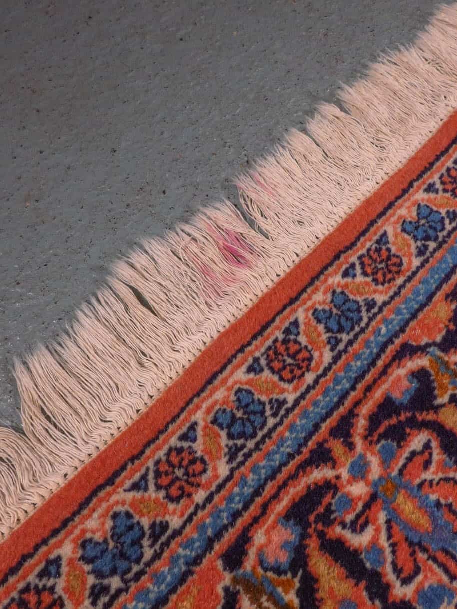 Punainen käsinsolmittu Keshan-villamatto, 250 × 150 cm