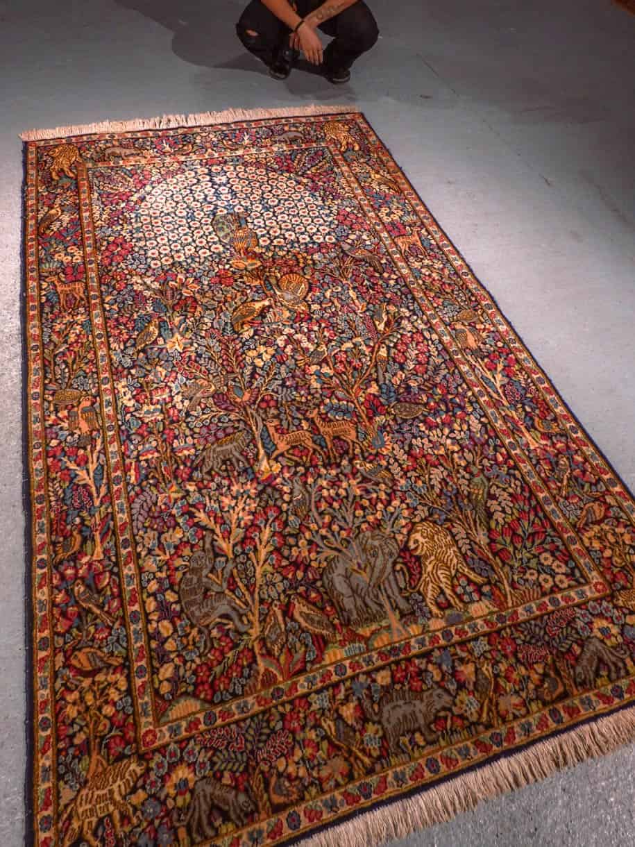 Muu käsinsolmittu Kirman-villamatto, 250 × 145 cm
