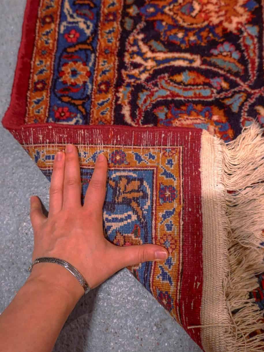 Punainen käsinsolmittu Meshed-villamatto, 395 × 300 cm