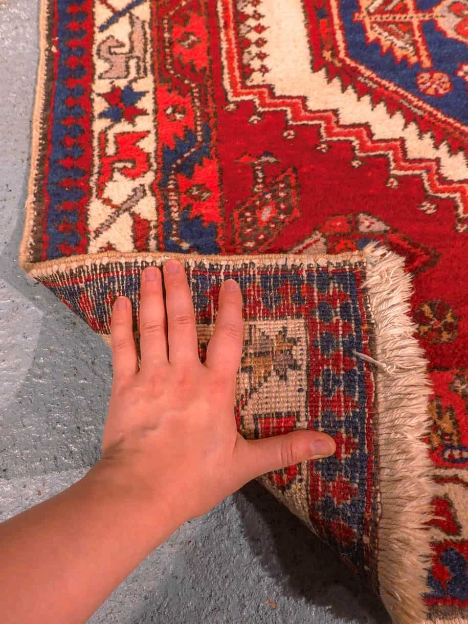 Punainen käsinsolmittu Sarab-villamatto, 245 × 96 cm