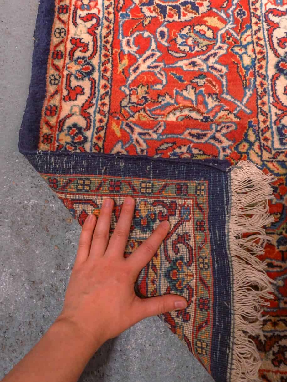 Maanläheinen käsinsolmittu Sarouk-villamatto, 360 × 270 cm