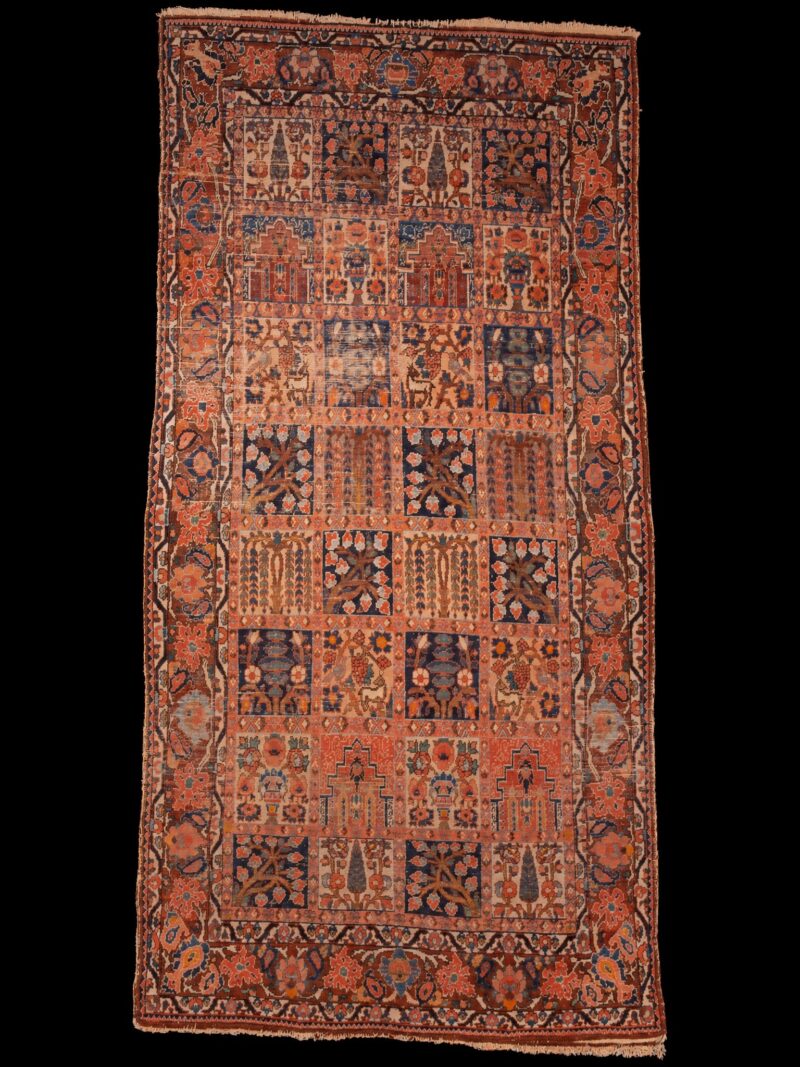 Maanläheinen käsinsolmittu Bahtijaari-villamatto, 306 × 151 cm