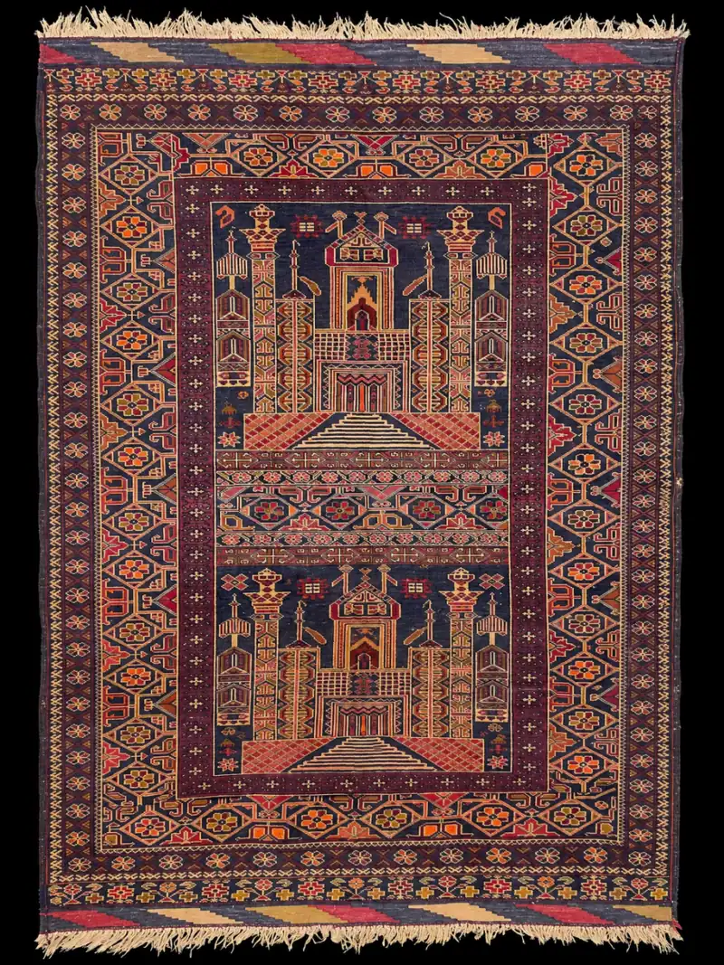 Upea arkkitehtoninen afgaanimatto - 152 x 105 cm