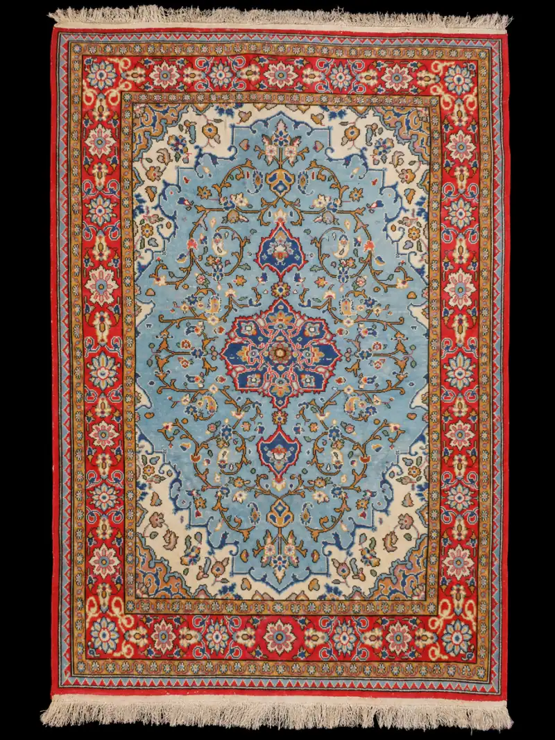 Säväyttävän sininen Ghom - 162 x 106 cm