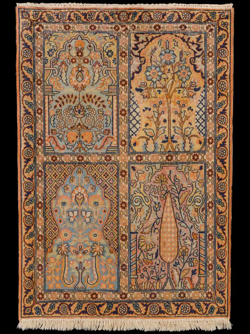 Silkkimatto – Harmonisen runsas Kashmir – 92 x 61 cm