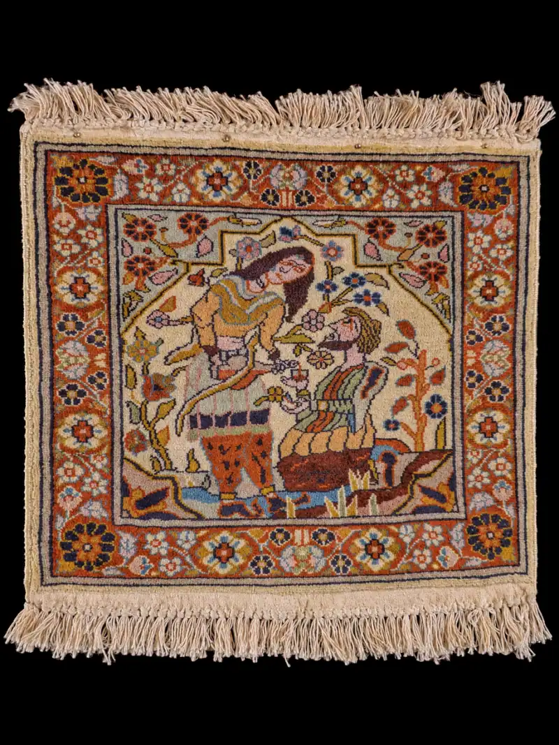Silkkimatto – Tarinallinen Ghom – 49 x 46 cm