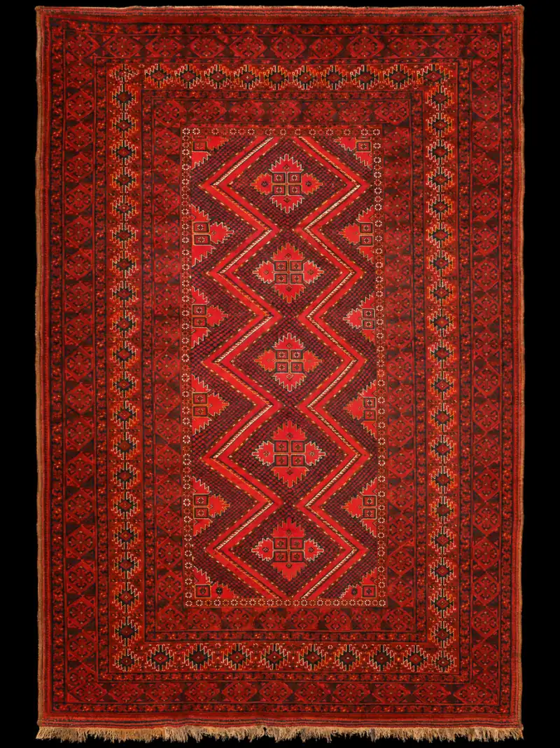 Säväyttävän punainen Balutsi 1960-luvulta - 300 x 200 cm