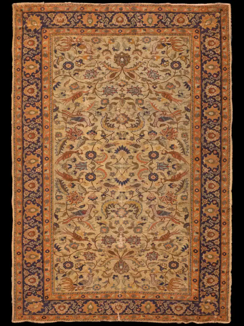 Silkkimatto – Ihastuttava lintuaiheinen Tabriz 1950-luvulta - 175 x 120 cm