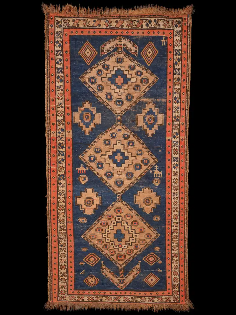 Vaikuttava puoliantiikkinen Malayer-käytävämatto 1940-luvulta - 250 x 125 cm