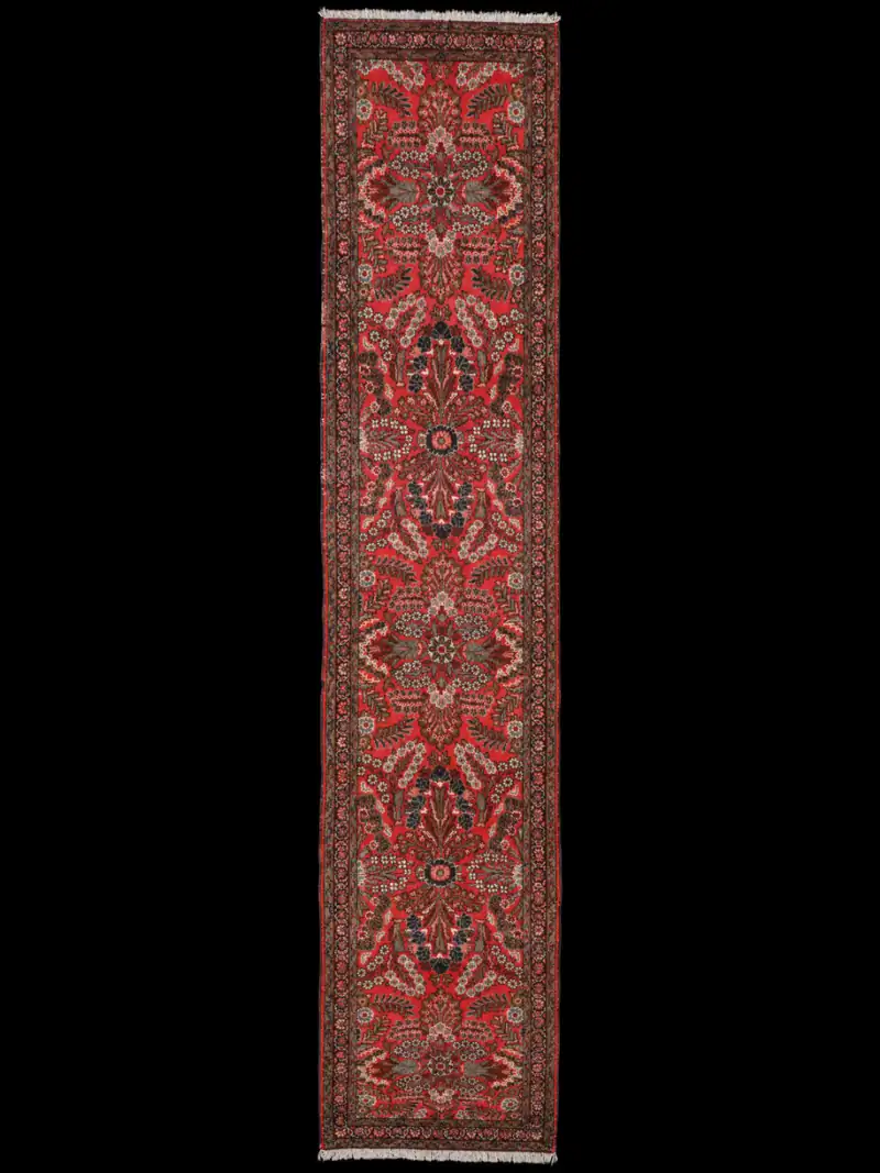 Näyttävä Lilihan-käytävämatto 1960-luvulta – 410 x 85 cm
