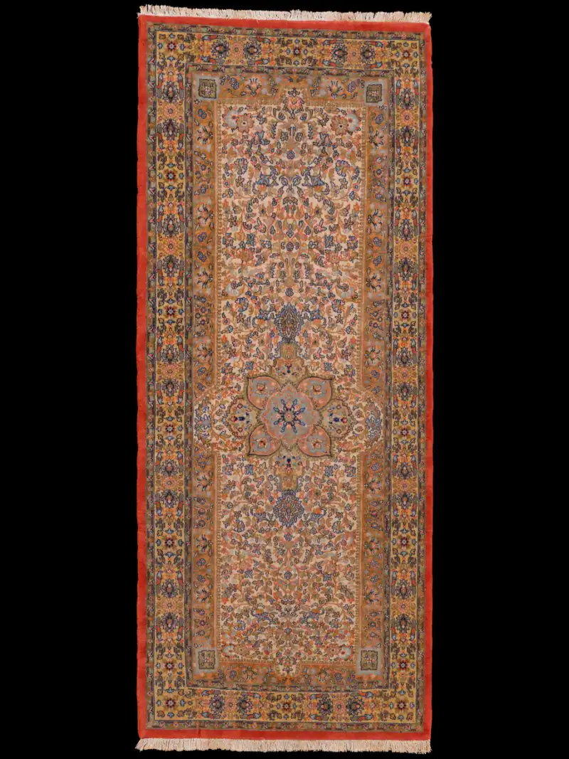 Kaunis kukkakuvioinen Kashmir-käytävämatto – 240 x 95 cm