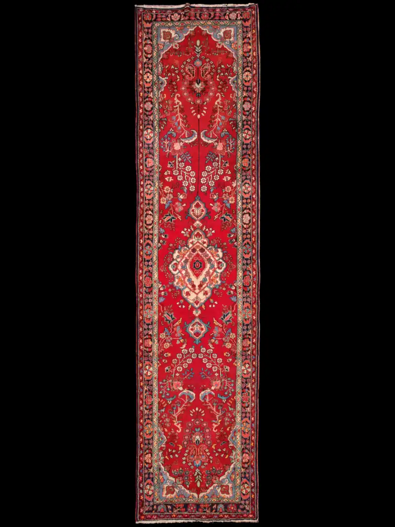 Runsaan kukkakuvioinen Lilihan-käytävämatto – 400 x 95 cm