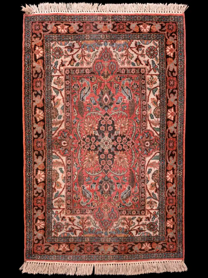 Silkkimatto - Pastellisen kaunis Kashmir – 125 x 79 cm