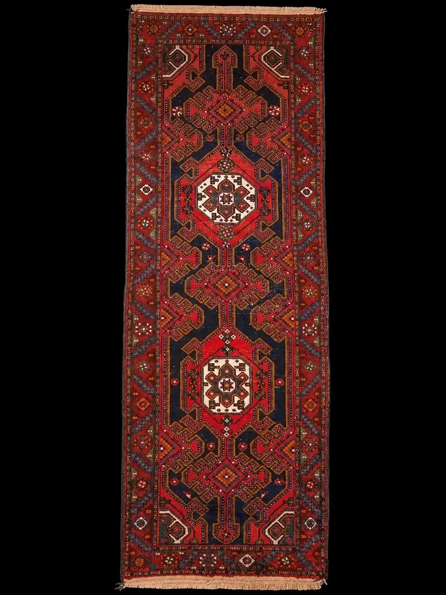 Tummanpuhuva Malayer-käytävämatto – 300 x 103 cm