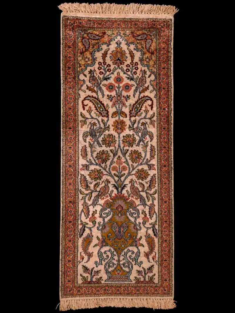 Silkkimatto - Arvokkaan harmoninen Kashmir-käytävämatto – 122 x 45 cm