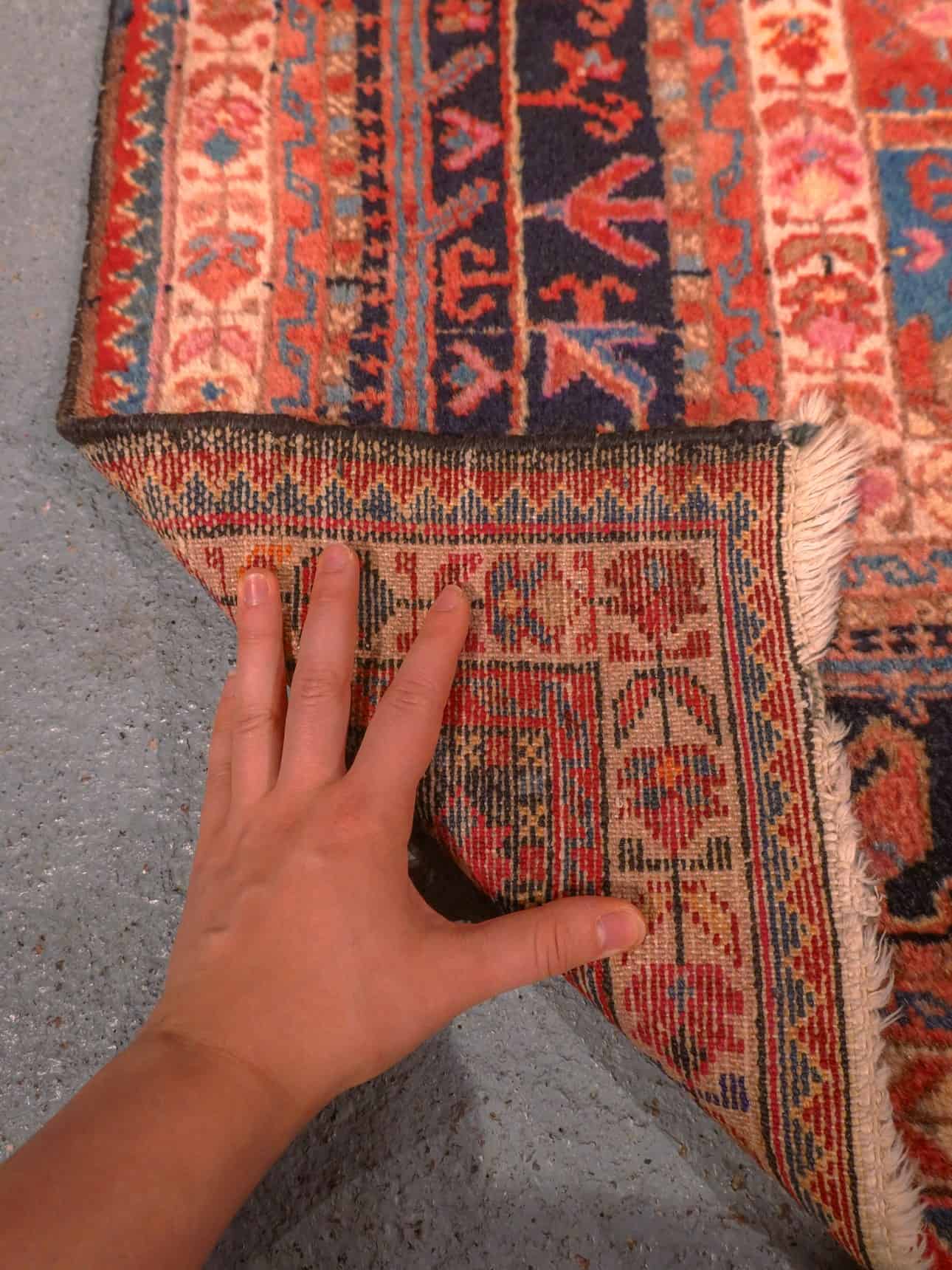 Punainen käsinsolmittu Hamadan-villamatto, 267 × 154 cm