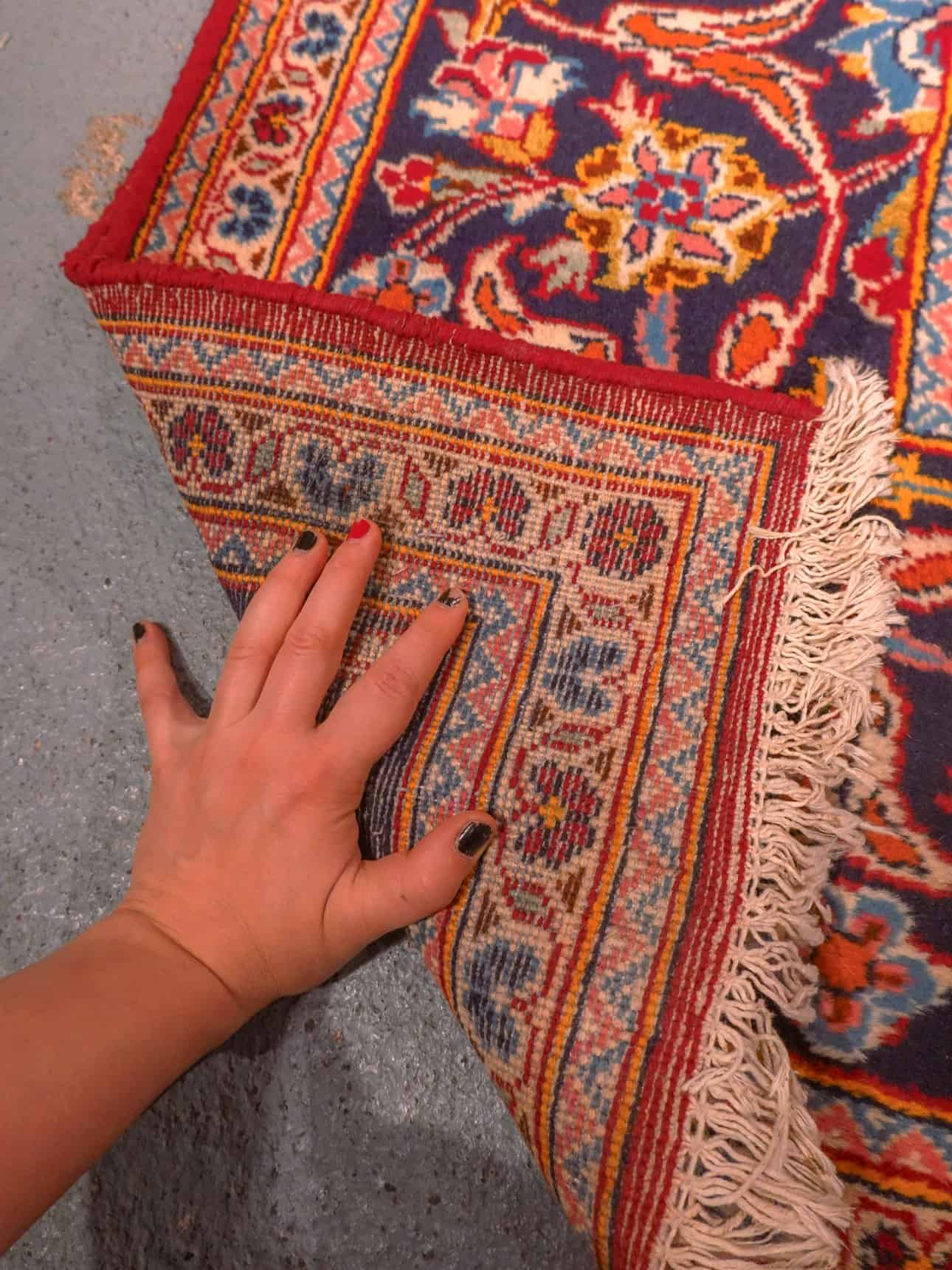 Punainen käsinsolmittu Keshan-villamatto, 345 × 245 cm