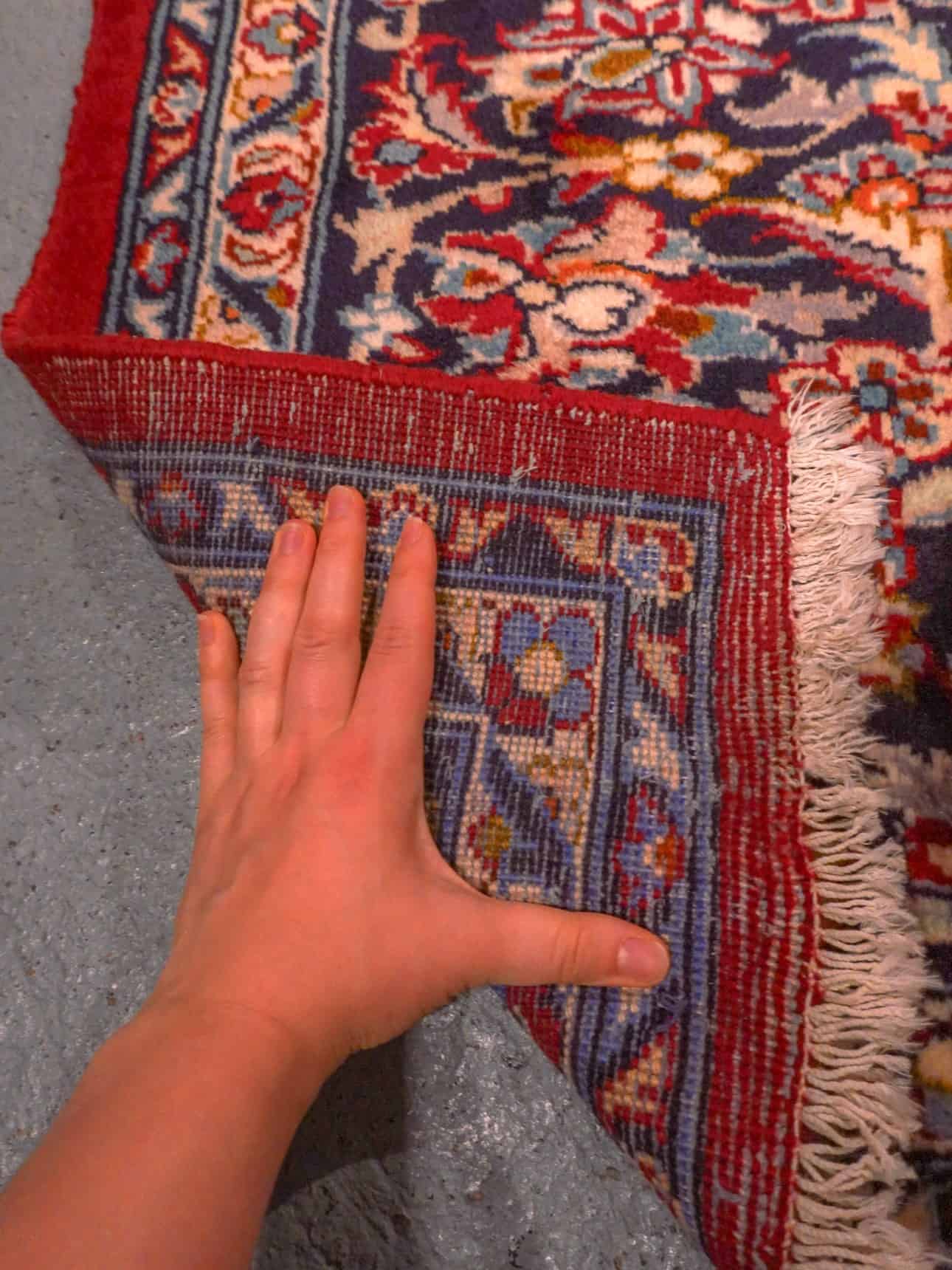 Punainen käsinsolmittu Keshan-villamatto, 365 × 272 cm