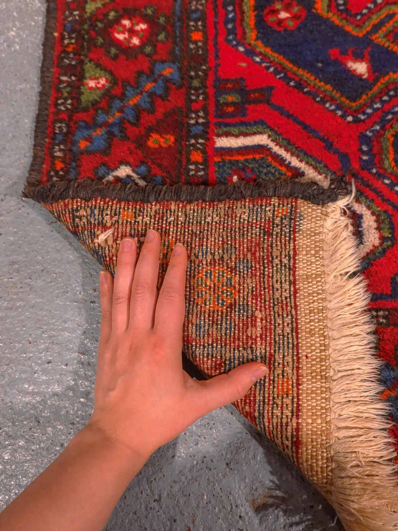 Punainen käsinsolmittu Malayer-villamatto, 300 × 103 cm