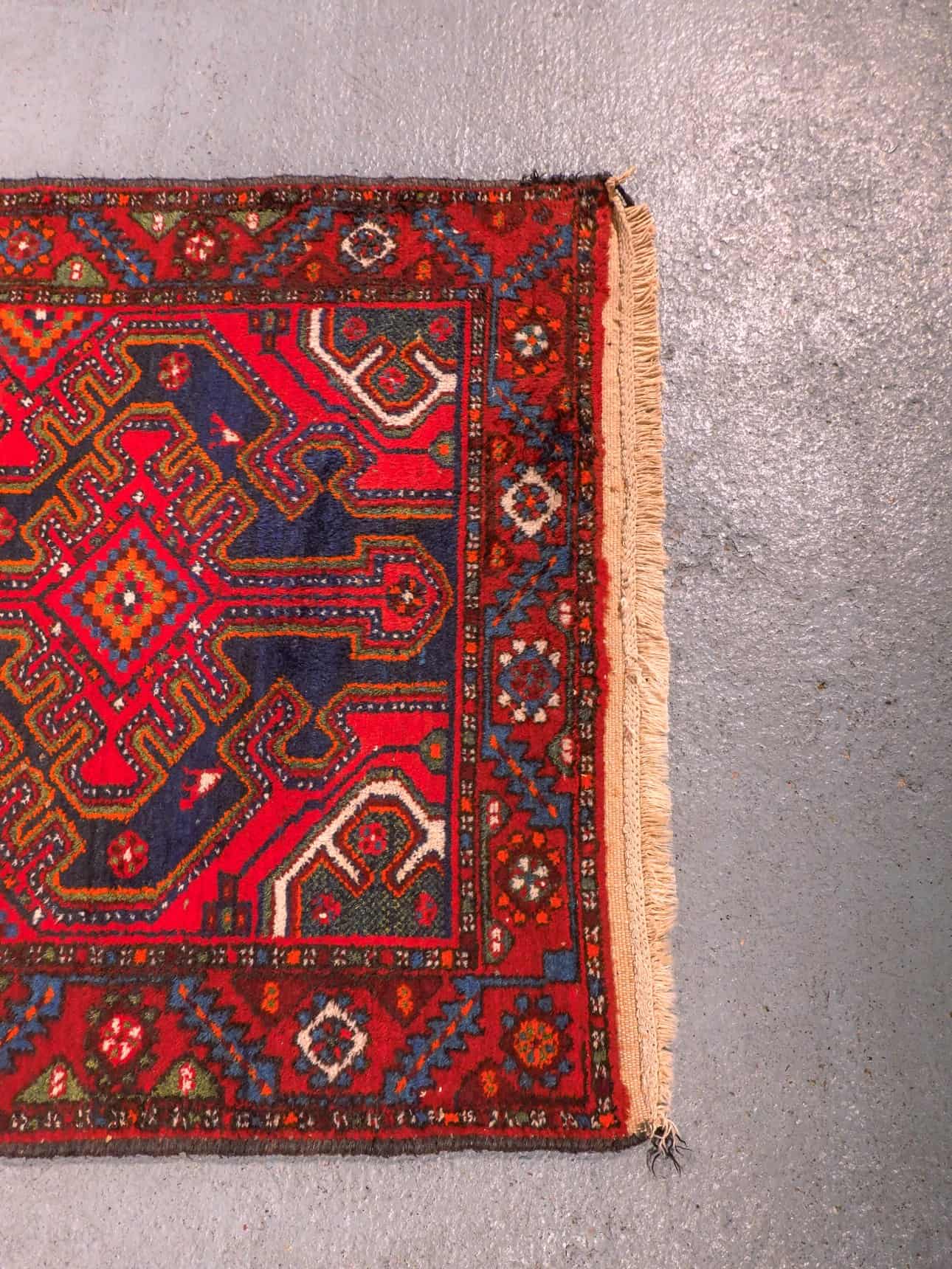 Punainen käsinsolmittu Malayer-villamatto, 300 × 103 cm