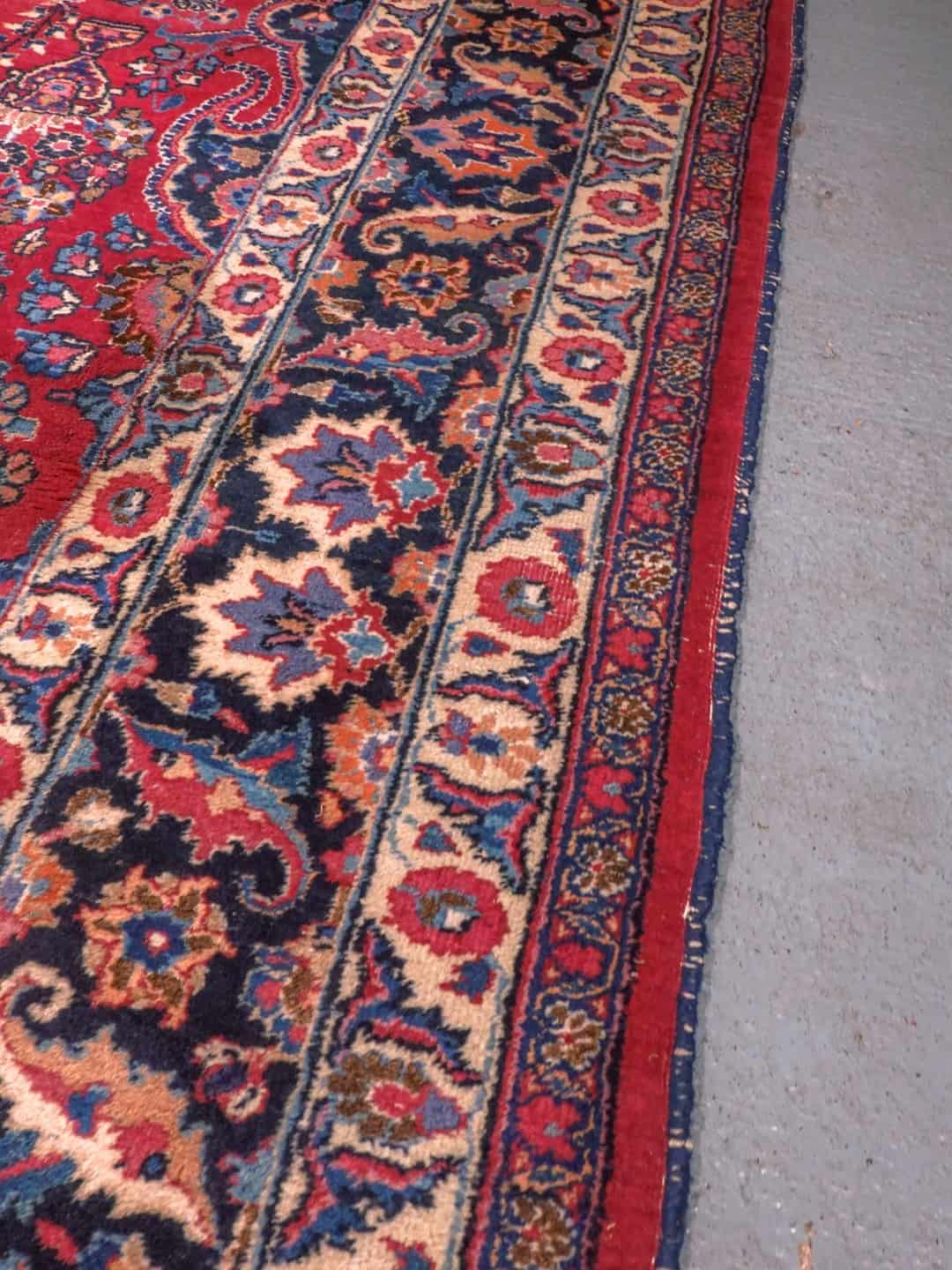 Punainen käsinsolmittu Meshed-villamatto, 295 × 210 cm