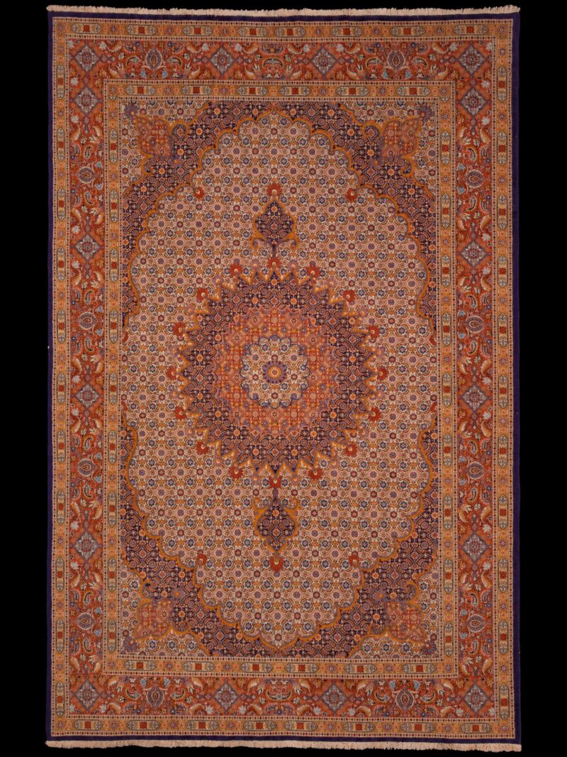 Maanläheinen käsinsolmittu Moud-villamatto, 300 × 204 cm