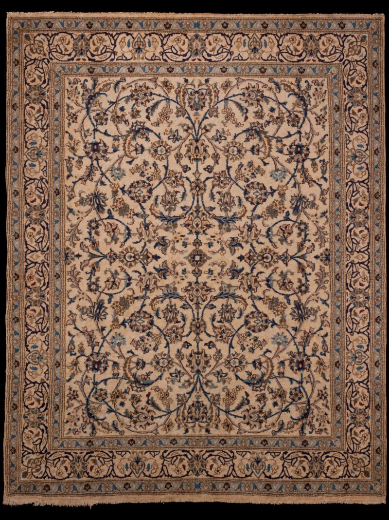 Vaalea käsinsolmittu Nain-villamatto, 300 × 245 cm