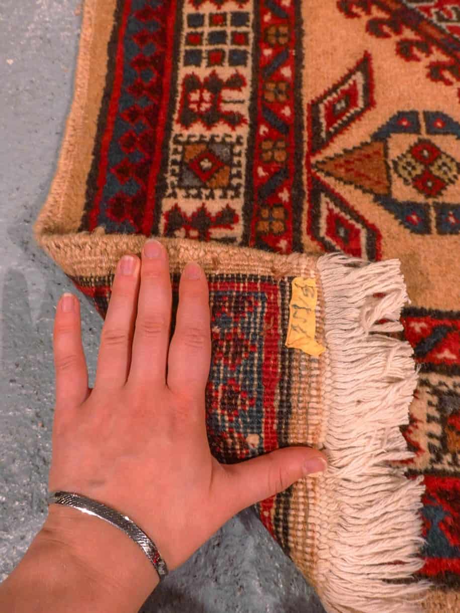 Punainen käsinsolmittu Sarab-villamatto, 148 × 81 cm