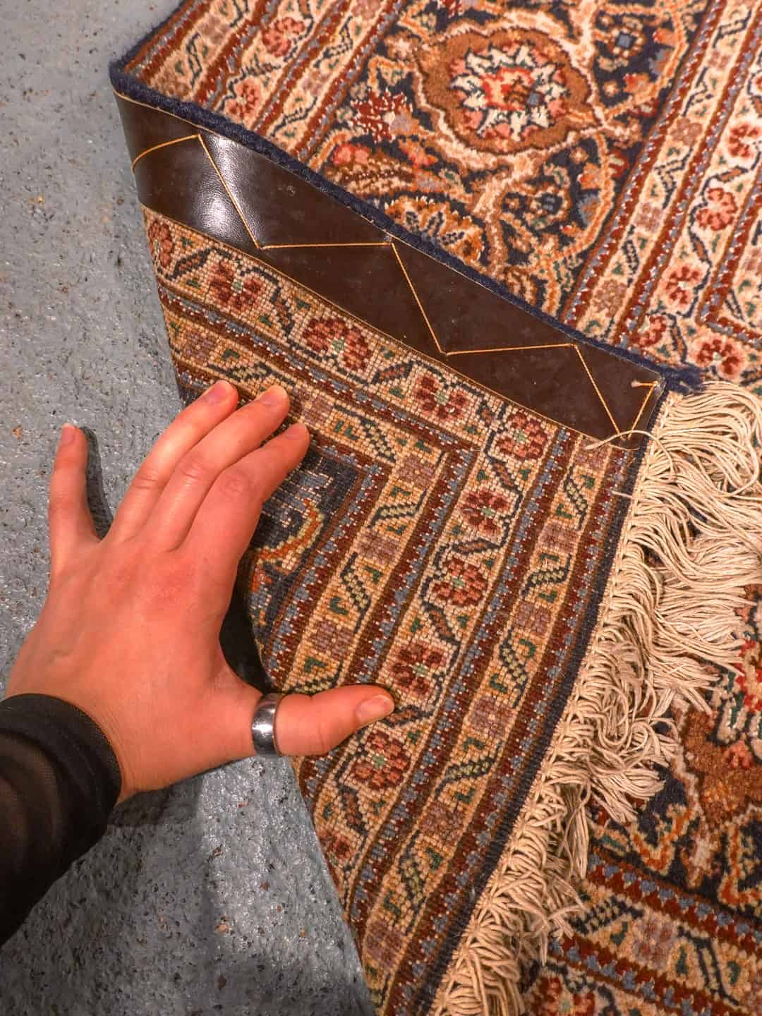 Punainen käsinsolmittu Tabriz-villamatto, 290 × 200 cm