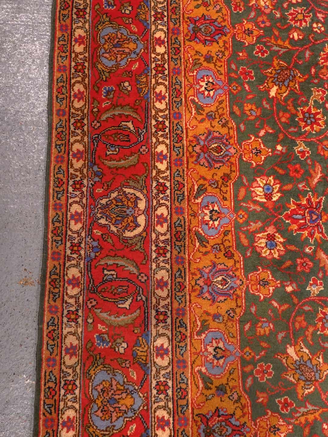 Maanläheinen käsinsolmittu Tabriz-villamatto, 311 × 222 cm