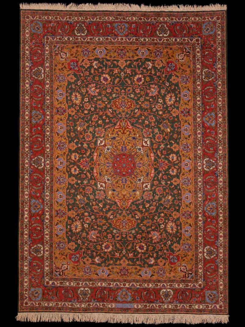 Maanläheinen käsinsolmittu Tabriz-villamatto, 311 × 222 cm