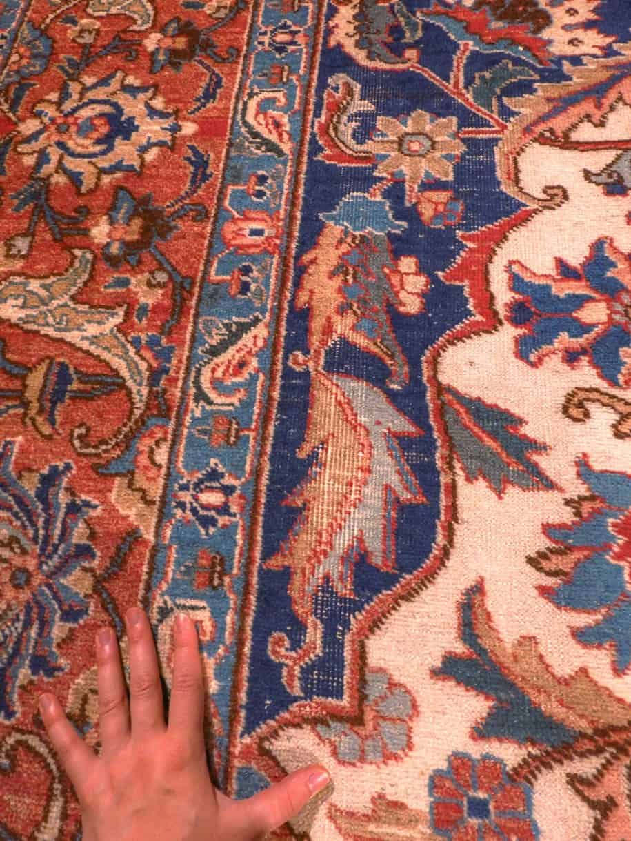 Vaalea käsinsolmittu Tabriz-villamatto, 410 × 303 cm