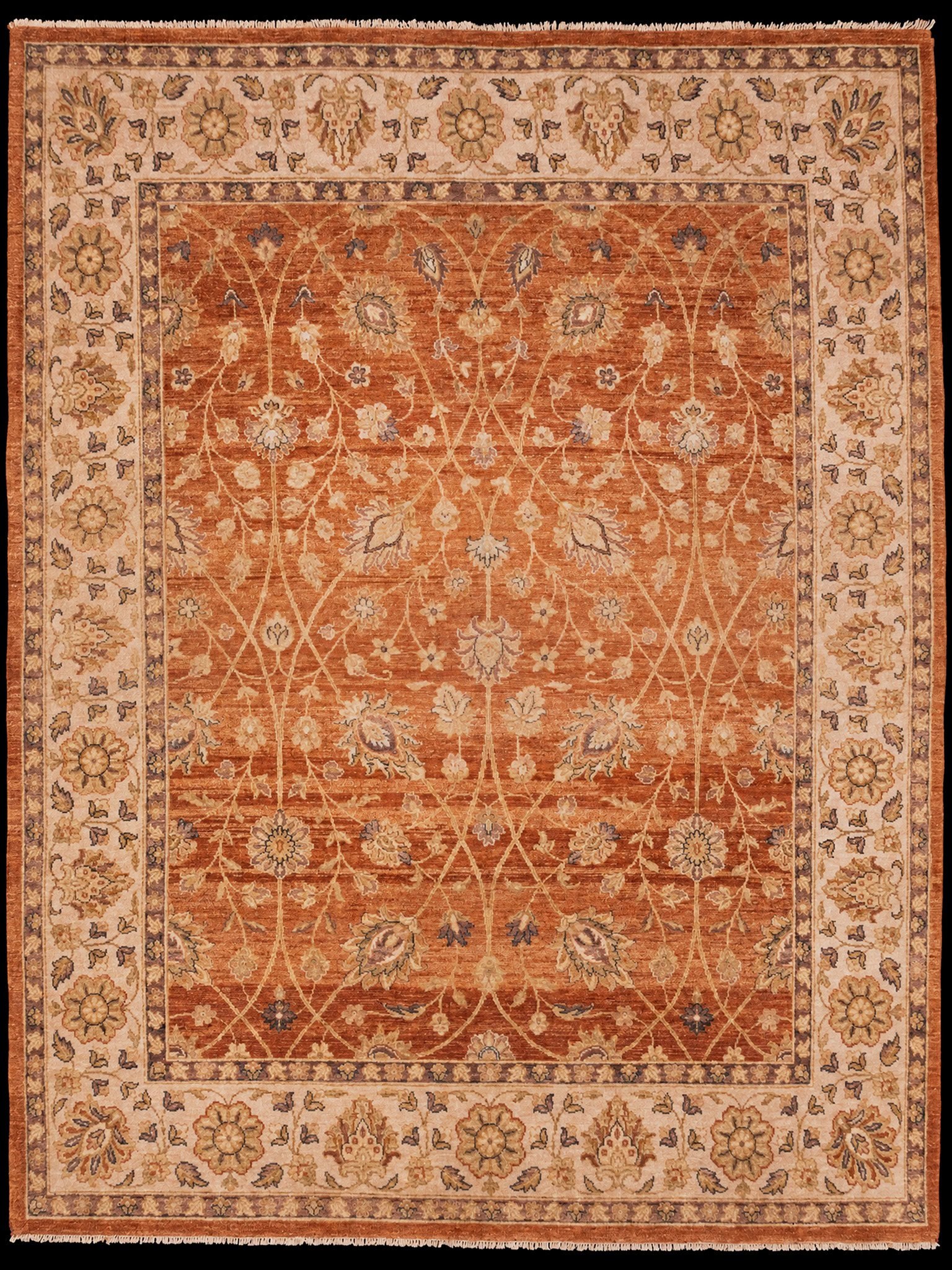 Maanläheinen käsinsolmittu Abadeh-villamatto, 300 × 233 cm
