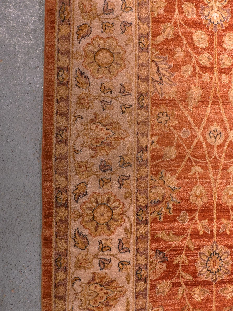 Maanläheinen käsinsolmittu Abadeh-villamatto, 300 × 233 cm