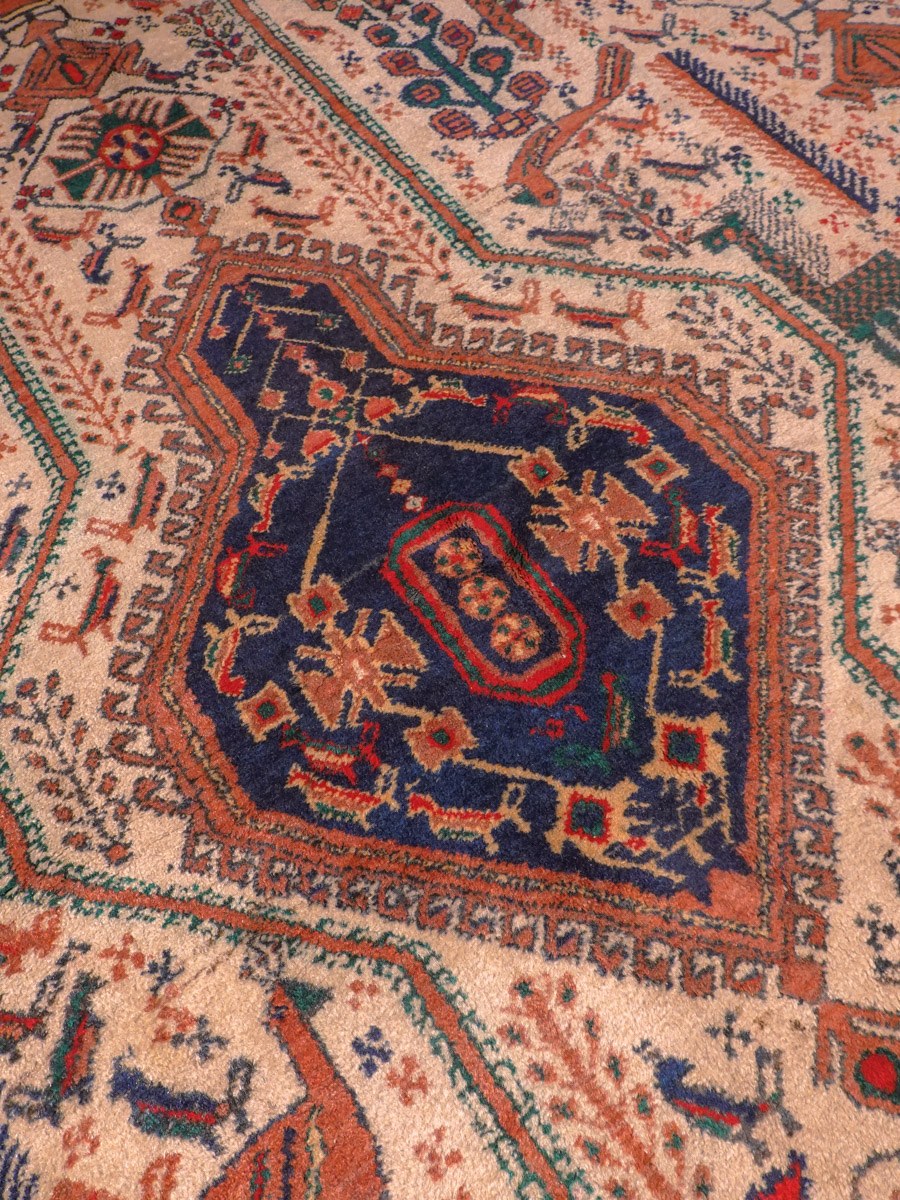 Maanläheinen käsinsolmittu Afshar-villamatto, 193 × 158 cm