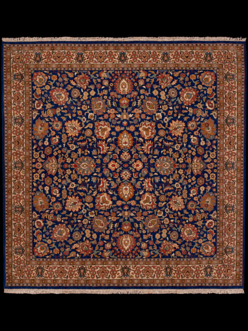 Maanläheinen käsinsolmittu Tabriz-villamatto, 210 × 216 cm