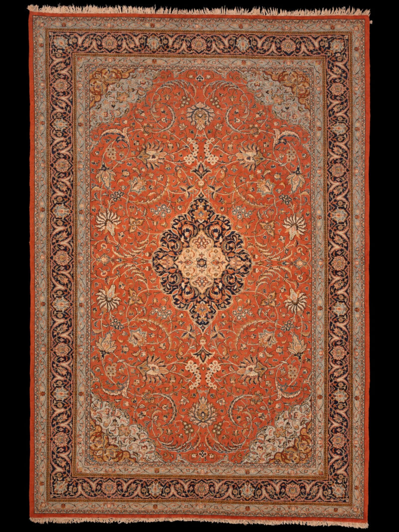 Punainen käsinsolmittu Sarouk-villamatto, 320 × 220 cm